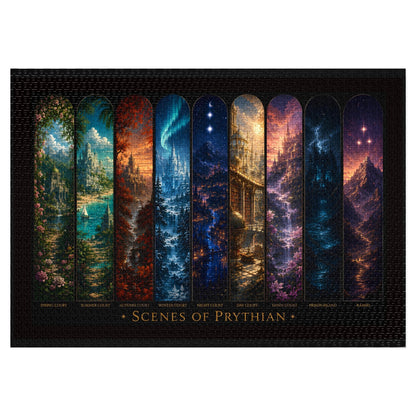 Scenes of Prythian Jigsaw Puzzle - All 7 Courts Fantasy Art, Gift Box Included
