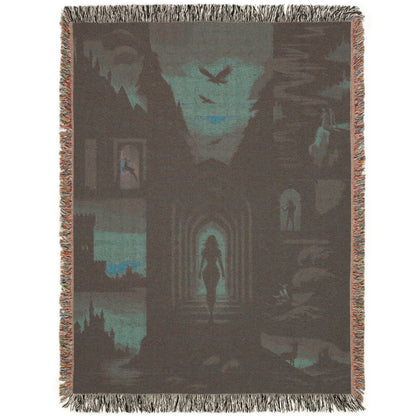 Soft woven cotton lap blanket perfect for reading corner or dorm room decor