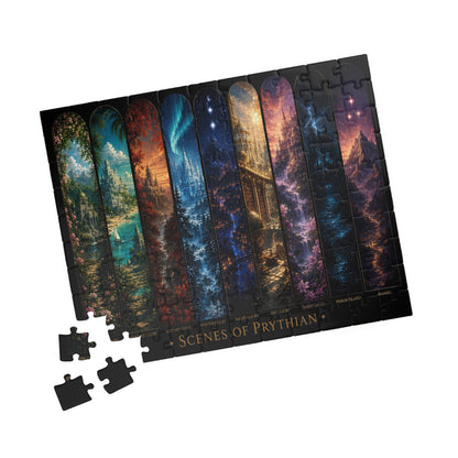 Scenes of Prythian Jigsaw Puzzle - All 7 Courts Fantasy Art, Gift Box Included