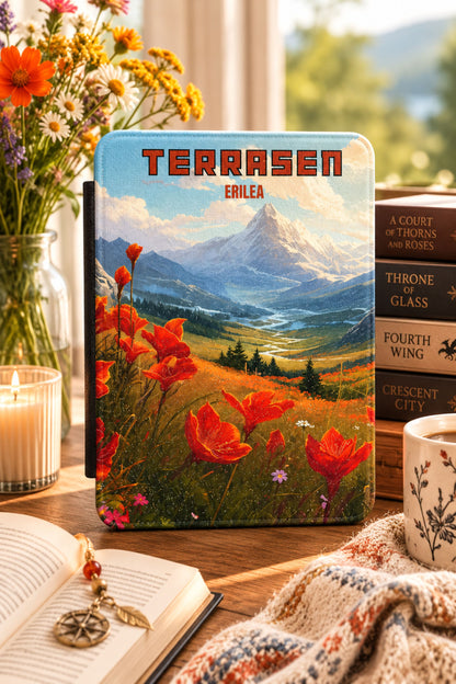 Throne of Glass Terrasen Kindle Paperwhite Colorsoft Case Terrasen Vintage Travel Poster