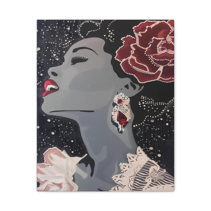 premium gallery wrap jazz art with structured edges, soulful music inspired home decor canvas print, large format jazz lounge wall art for living room