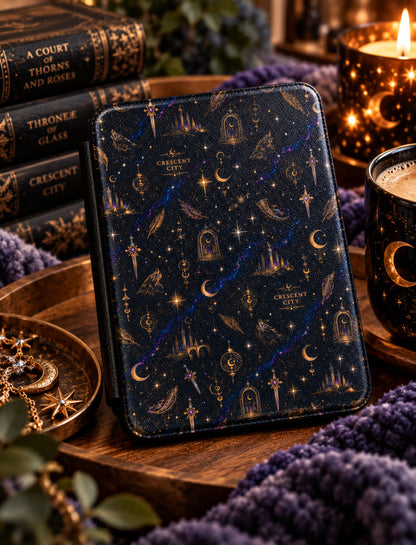 Crescent City Dark Celestial Kindle Case – Moon & Stars Fantasy Cover