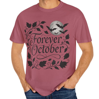 Forever October Comfort Colors Tee Cozy Gothic Fall Shirt for Halloween Lovers & Autumn Vibes