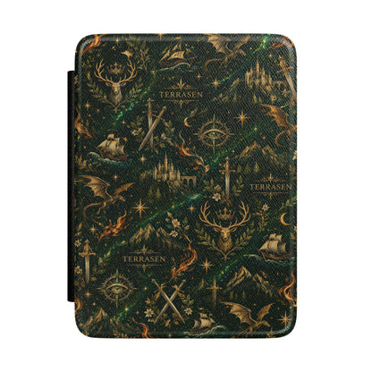 Terrasen Kindle Case Dark Green Fantasy E-reader Cover