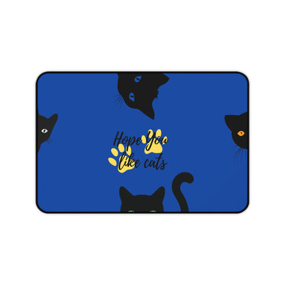 oversized blue mouse pad for cat lovers home office setup