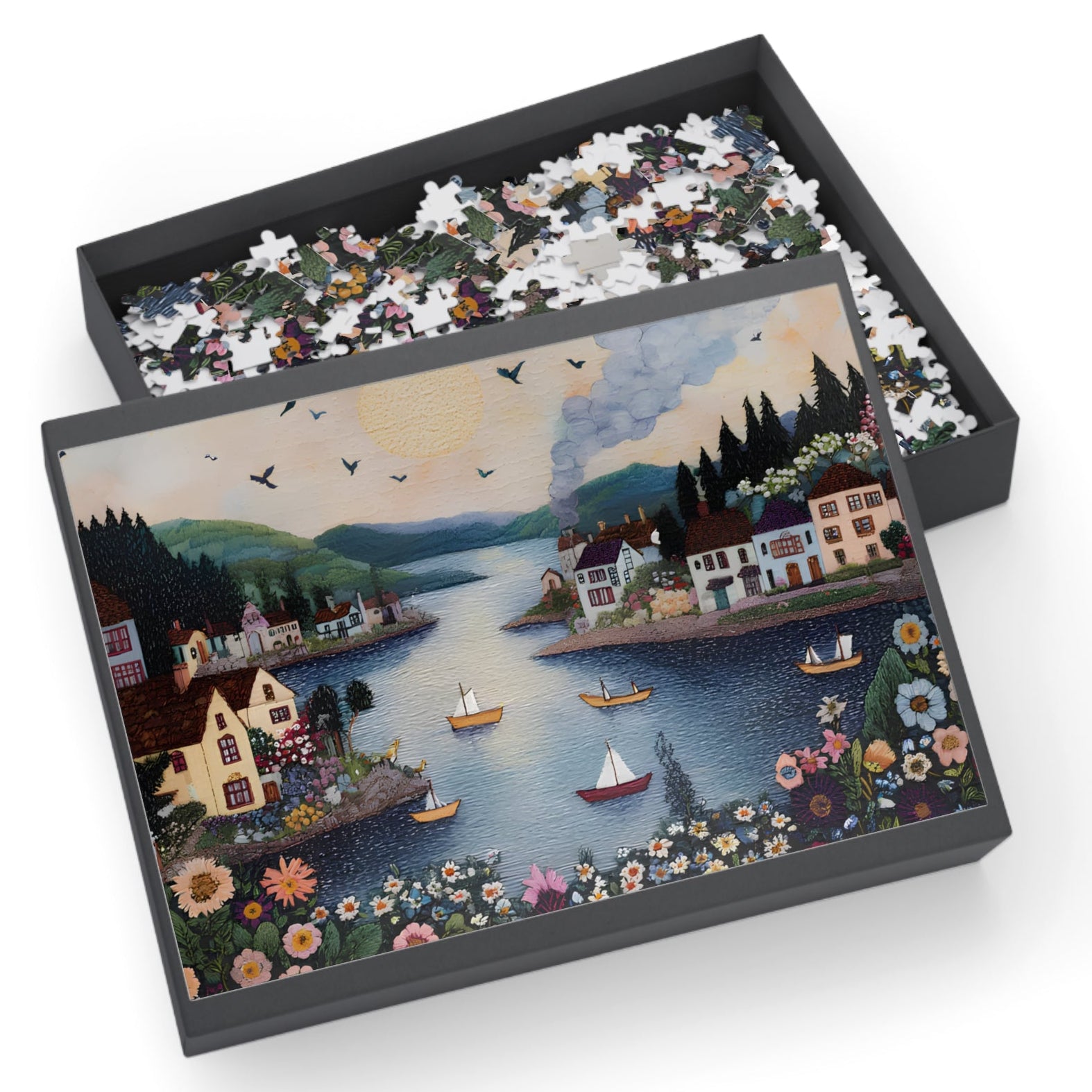 William Morris Floral Lakeside Puzzle Cozy Vintage Jigsaw Gift for Her | 500–1000 Piece Relaxing Art
