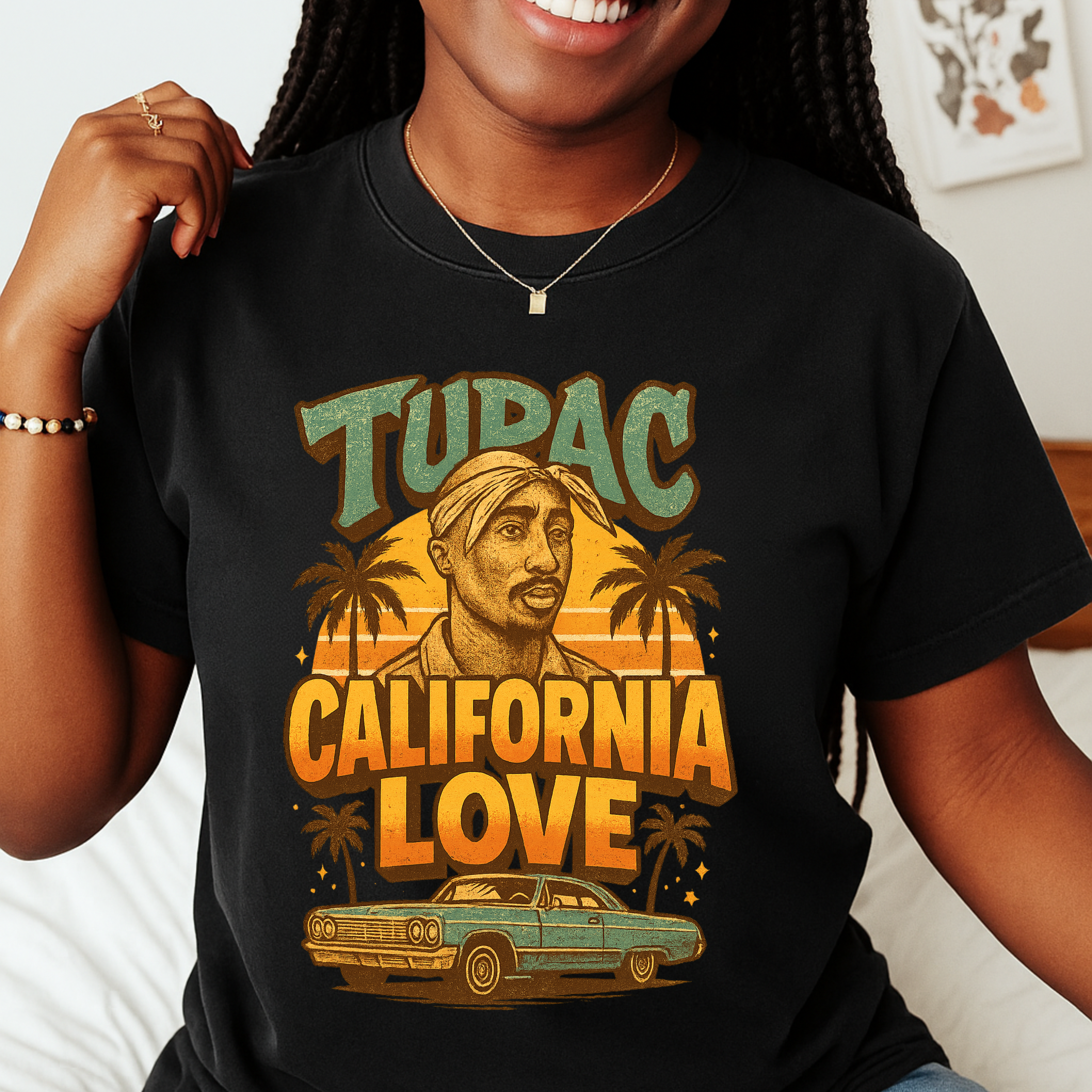 retro 90s rap California Love graphic tee,