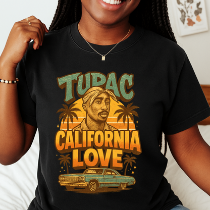 retro 90s rap California Love graphic tee,