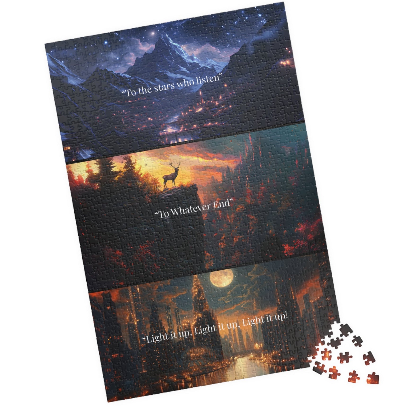 Maasverse ACOTAR TOG Crescent City Puzzle Fantasy Book Quotes Jigsaw, Gift for Sarah J. Maas Fans