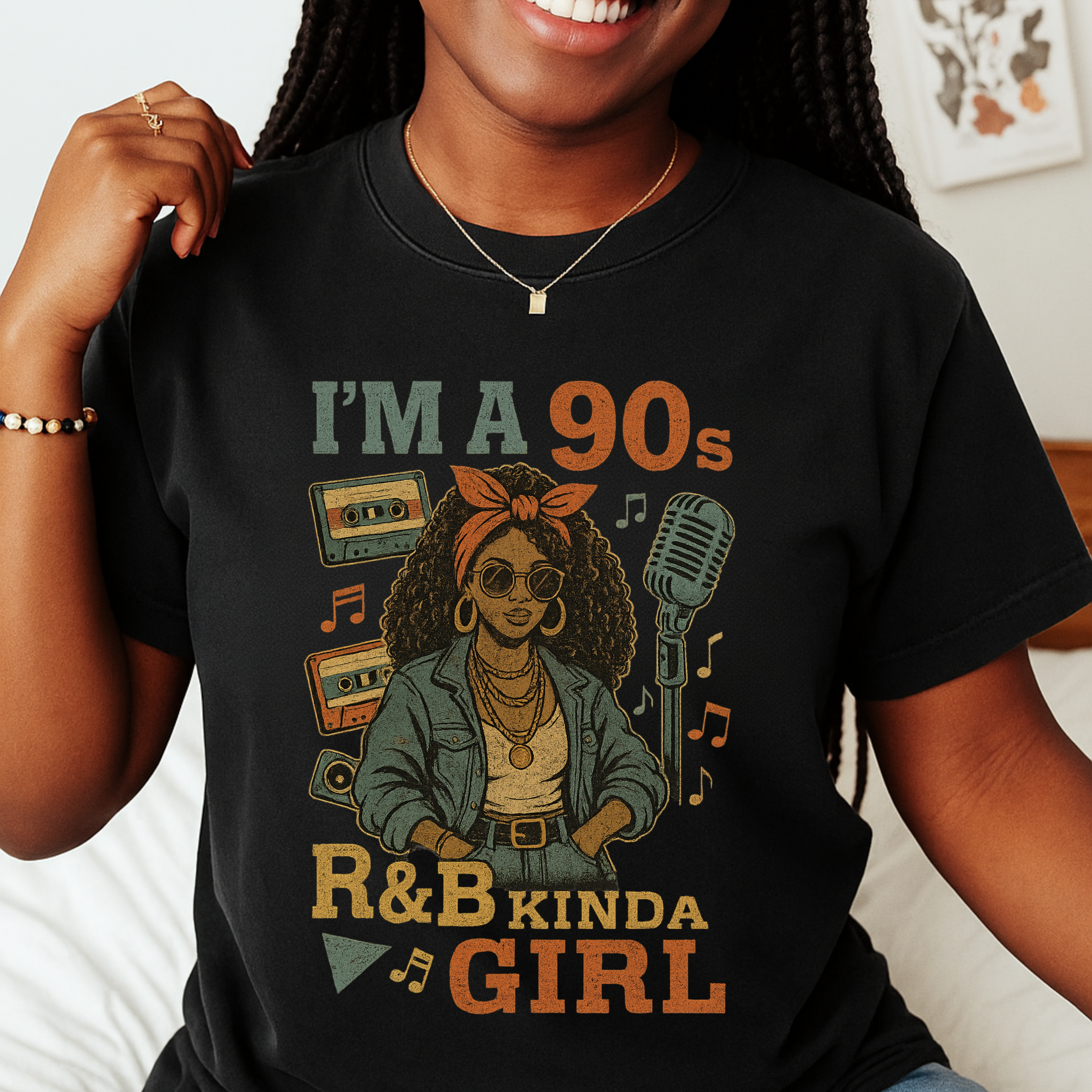 90s R&B graphic tee for women retro music lover shirt