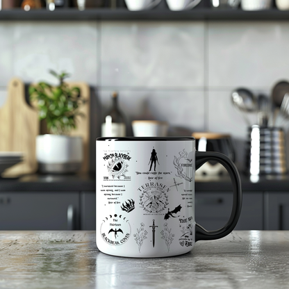 TOG Chaos Mug 15oz blk accent | Throne of Glass Mug for Book Lovers | Aelin Galathynius Fantasy Gift
