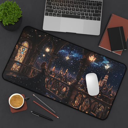 Feyre in Velaris city desk mat for romantasy readers