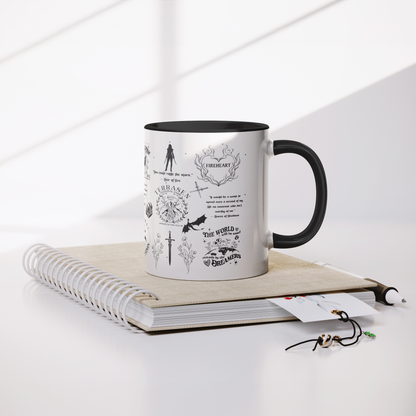 TOG Chaos Mug 15oz blk accent | Throne of Glass Mug for Book Lovers | Aelin Galathynius Fantasy Gift