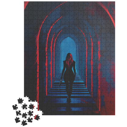 Mystery Woman Gothic Hallway Jigsaw Puzzle Dark Fantasy Aesthetic Puzzle for Adults & Gifts