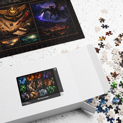 dragon themed gift for fantasy readers, best dragon puzzle under 50 dollars, 1014 piece fantasy dragon puzzle, cozy hobby puzzle for booktok fans