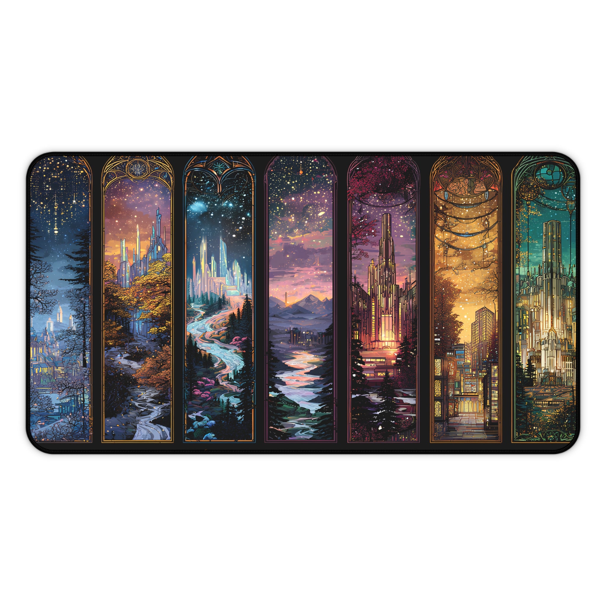 Scenes of Throne Fantasy Desk Mat | Book Lover Mouse Pad | Cozy Book Nook Gift | Aesthetic Office Decor for Readers