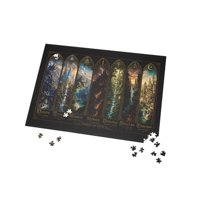 Throne of Glass Fantasy Cities Puzzle | Cozy Bookish Decor Gift for Readers
