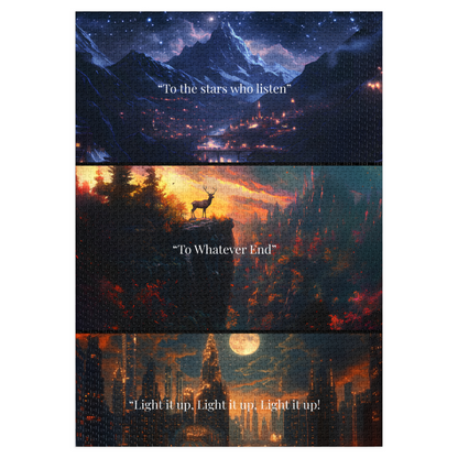 Maasverse ACOTAR TOG Crescent City Puzzle Fantasy Book Quotes Jigsaw, Gift for Sarah J. Maas Fans