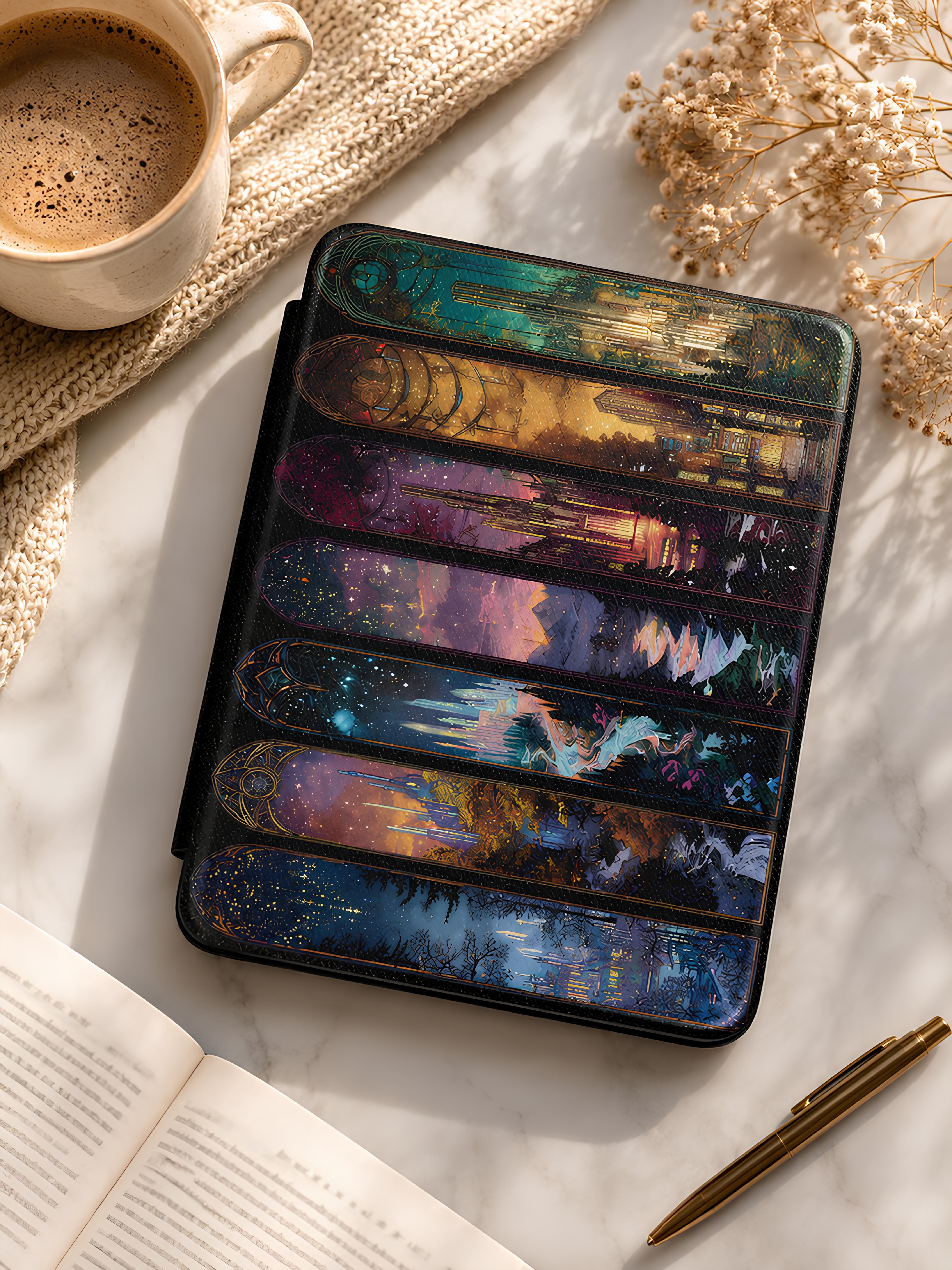 Scenes of Throne of Glass Kindle Case Paperwhite Colorsoft | Romantasy Stained-Glass Fantasy Cover