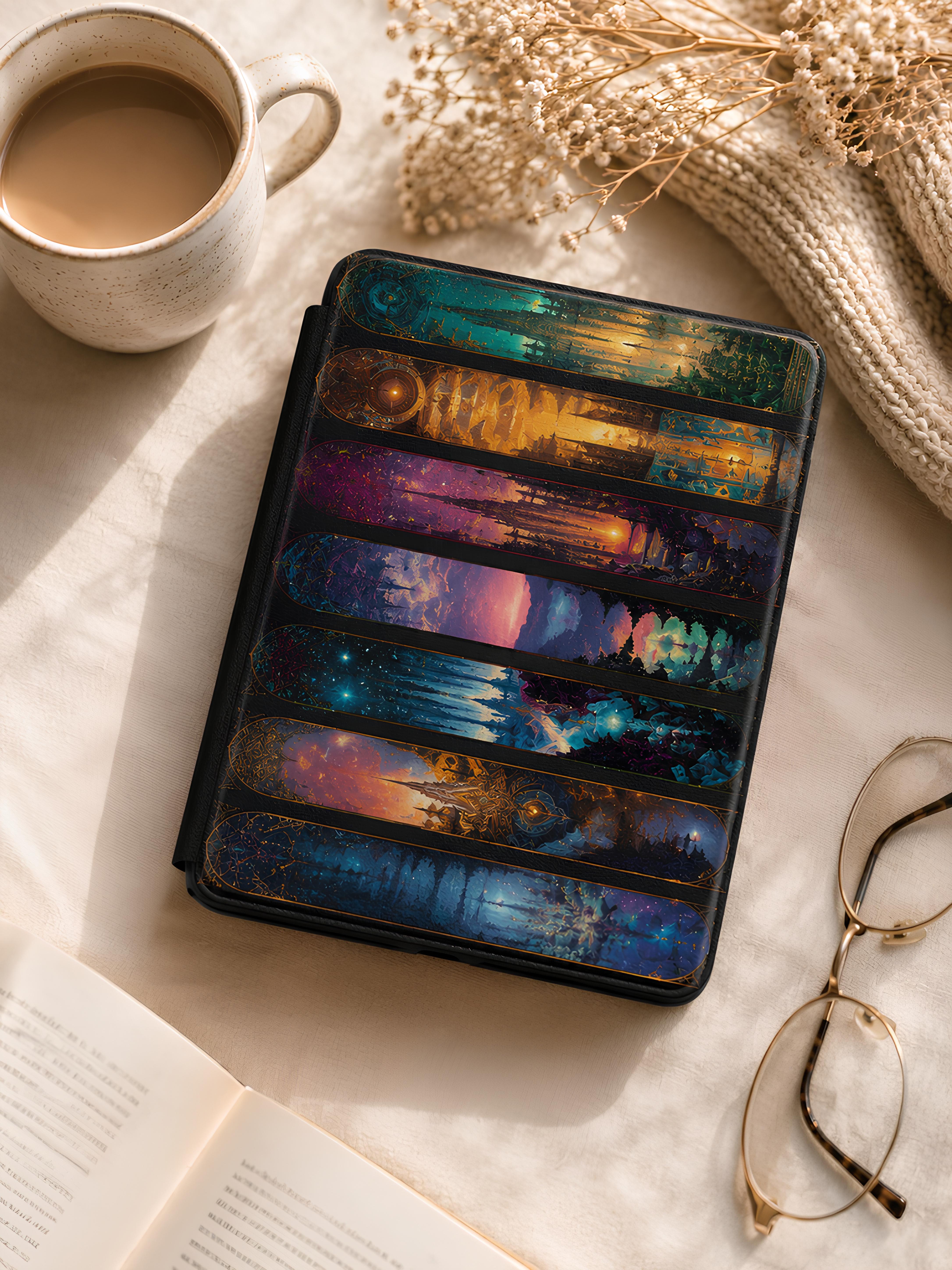 Scenes of Throne of Glass Kindle Case Paperwhite Colorsoft | Romantasy Stained-Glass Fantasy Cover