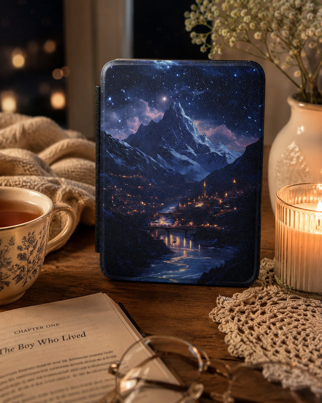 ACOTAR Ramiel Kindle Paperwhite Colorsoft Case, Velaris Starry Mountain Night Court Cover