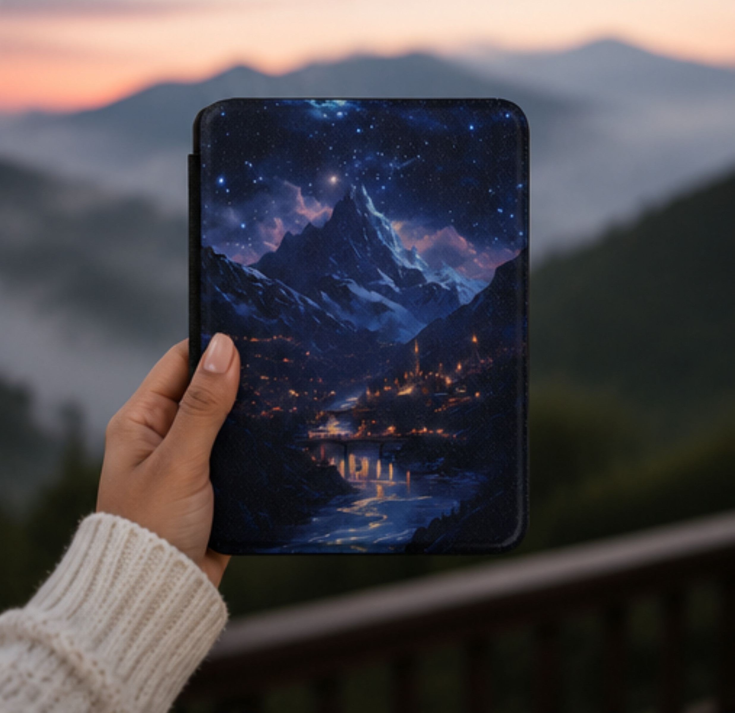 ACOTAR Ramiel Kindle Paperwhite Colorsoft Case, Velaris Starry Mountain Night Court Cover