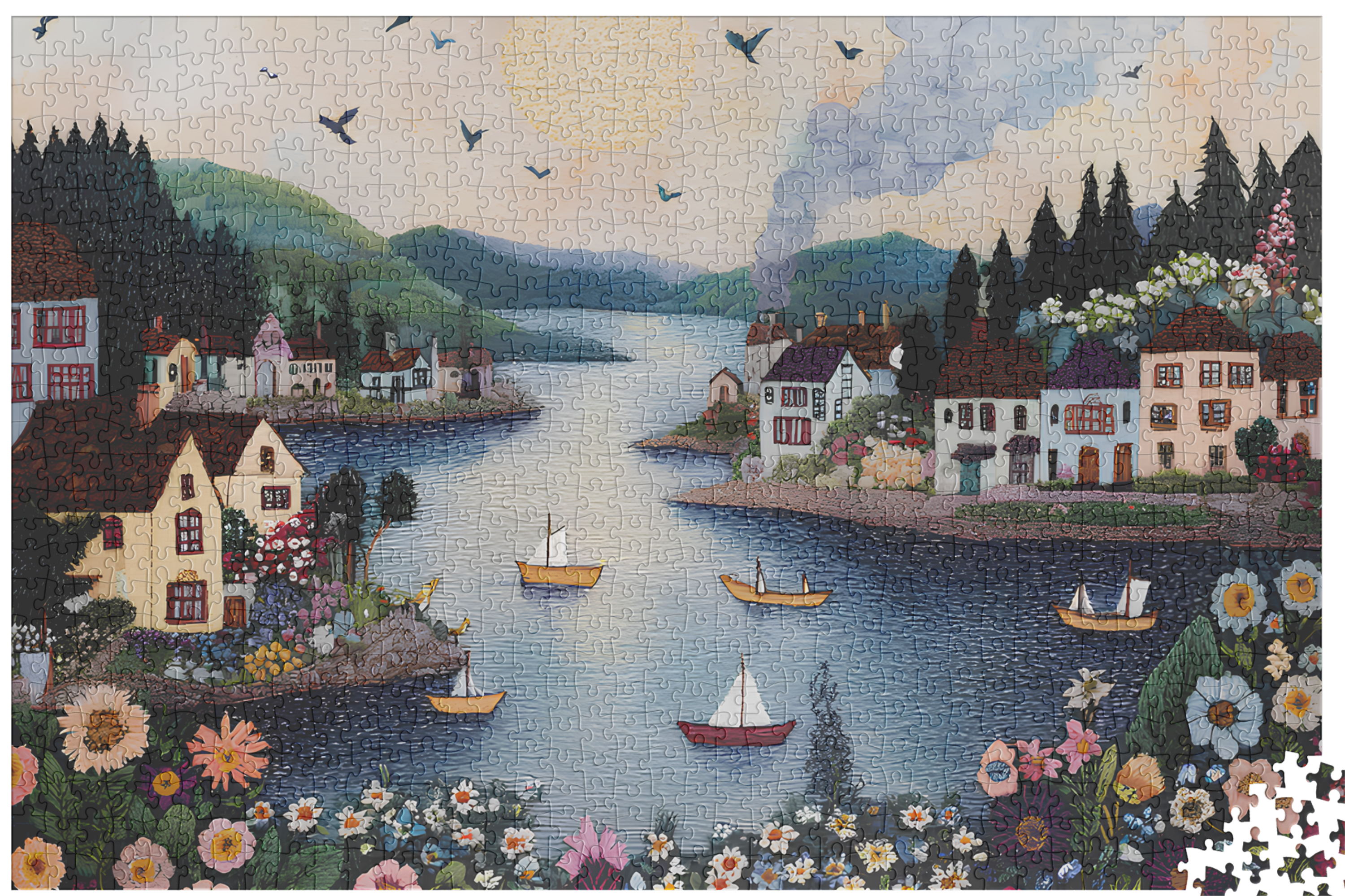 William Morris Floral Lakeside Puzzle Cozy Vintage Jigsaw Gift for Her | 500–1000 Piece Relaxing Art