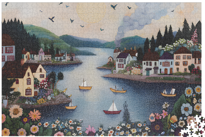 William Morris Floral Lakeside Puzzle Cozy Vintage Jigsaw Gift for Her | 500–1000 Piece Relaxing Art