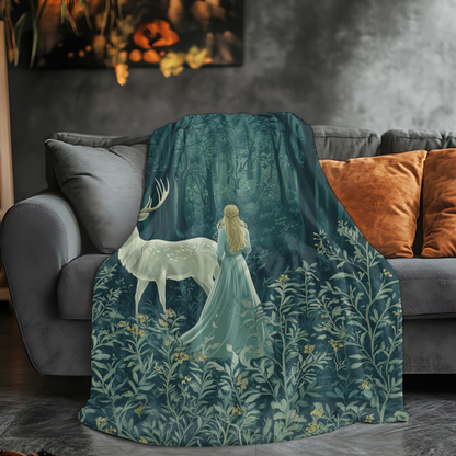 Enchanted Forest Blanket Cozy Fairytale Throw for Readers & Book Lovers | Fantasy Woodland Home Gift