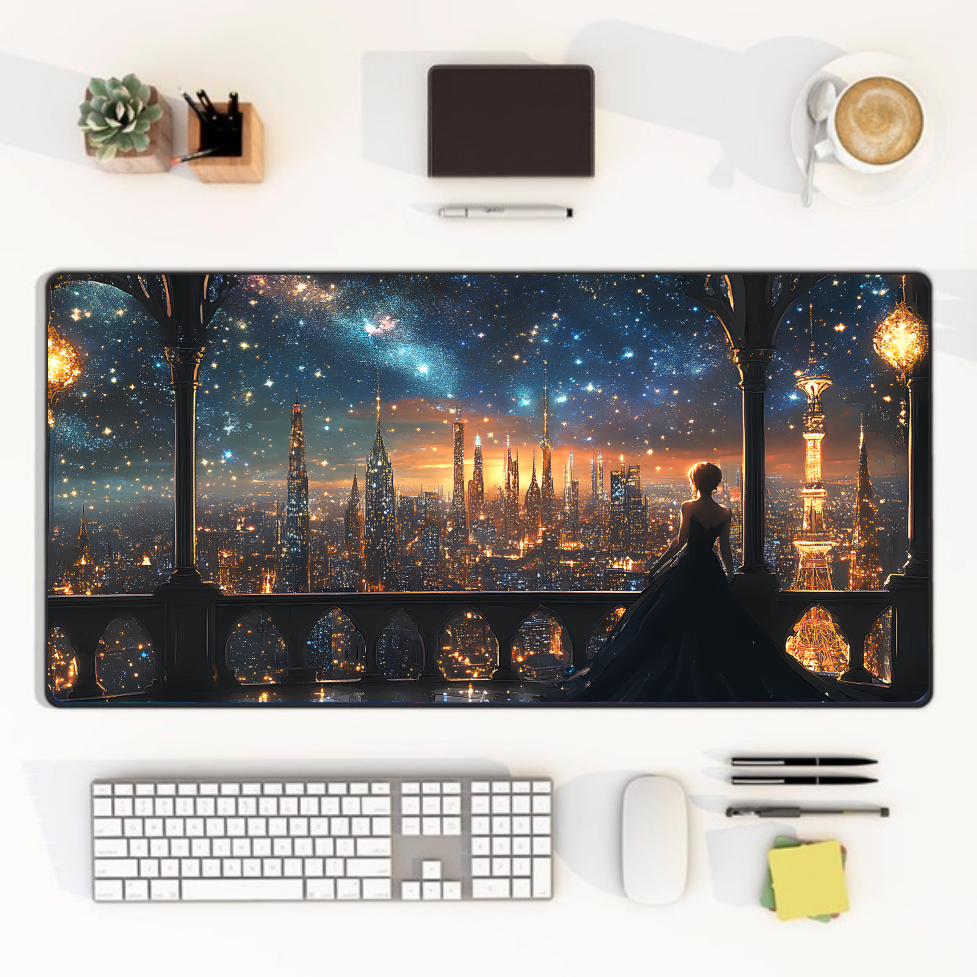 Fantasy city starry castle mouse pad cozy office gift
