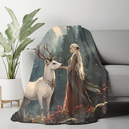 Enchanted Forest Blanket | Cozy Fairytale Throw for Book Lovers & Reading Nooks