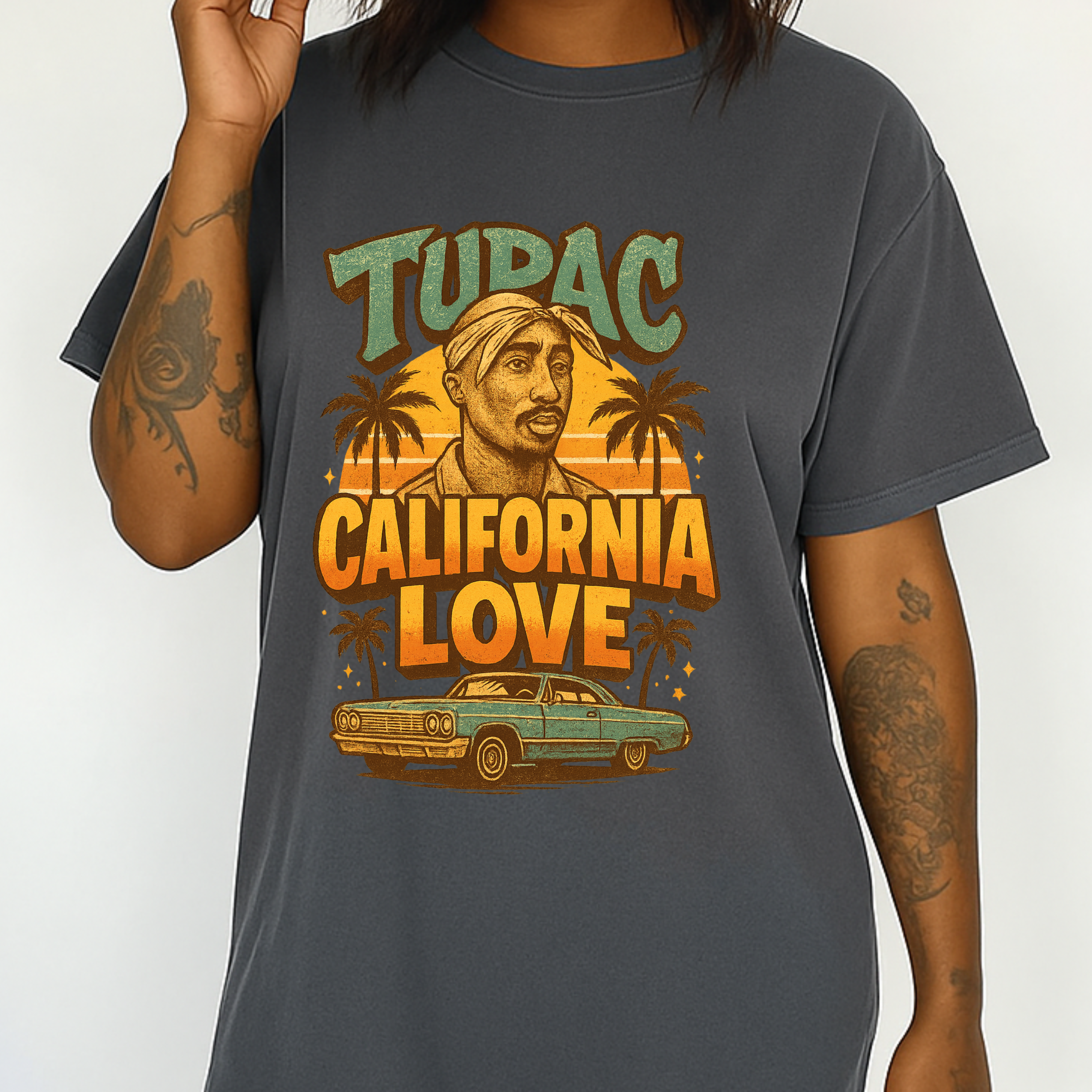 California Love vintage hip hop t-shirt black Comfort Colors