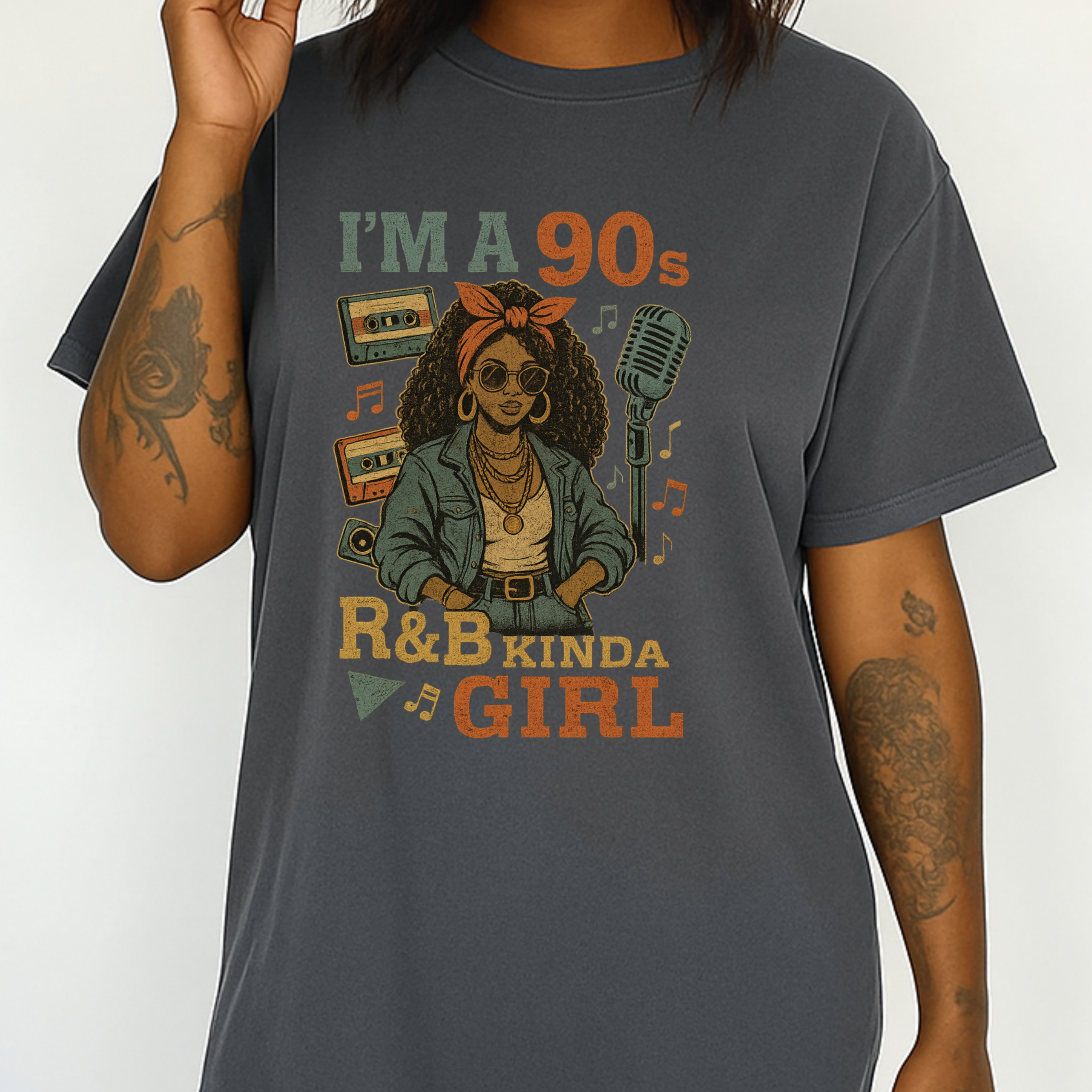 Old school 90s concert style graphic tee for women