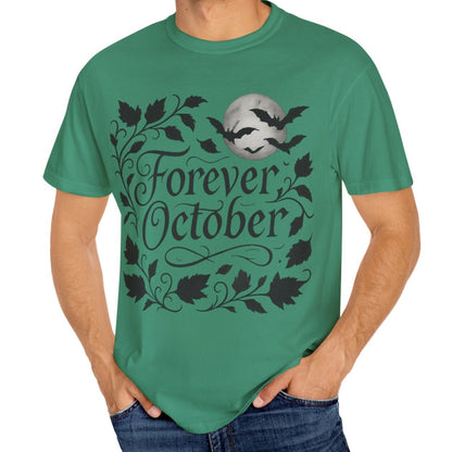 Forever October Comfort Colors Tee Cozy Gothic Fall Shirt for Halloween Lovers & Autumn Vibes
