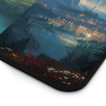 Scenes of Terrasen Desk Mat | Fantasy Castle Landscape Gaming Mouse Pad, Bookish Office Decor Gift