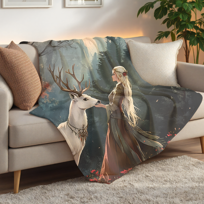 Enchanted Forest Blanket | Cozy Fairytale Throw for Book Lovers & Reading Nooks