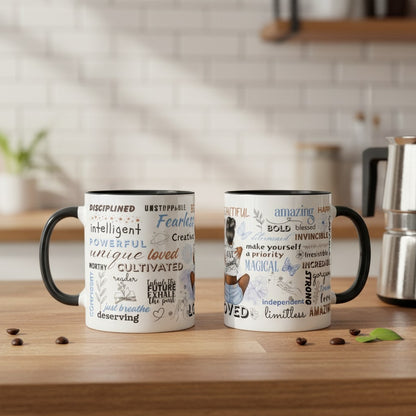 11 & 15oz Affirmation Mug for Women | Inspirational Self-Love Coffee Cup Gift for Daily Confidence