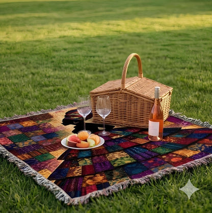 vibrant cultural statement blanket, best afrocentric woven blanket for living room decor, luxury woven cotton tapestry throw for couch