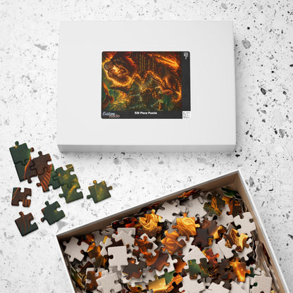 Aelin and Rowan Fantasy Fireheart Lovers Puzzle – Dramatic Romantic Castle Art Jigsaw for Adults