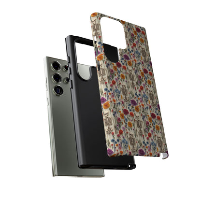 Skeleton Floral Phone Case – Gothic Vintage Botanical Skull Cover for iPhone, Samsung & Pixel Models