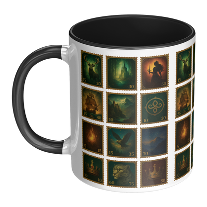 Throne of Glass reader mug with colorful fantasy artwork, ceramic Throne of Glass inspired mug for coffee and tea lovers, Throne of Glass bookish gift mug for fantasy readers