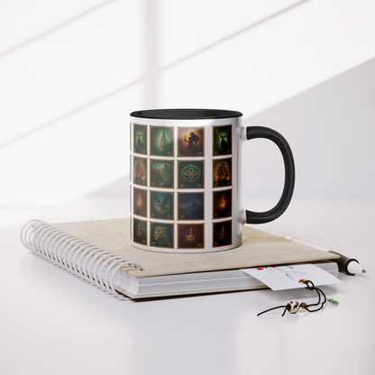 fantasy collage coffee mug inspired by Throne of Glass aesthetic, Throne of Glass mug with cozy bookish fantasy design, reader coffee mug inspired by Throne of Glass universe