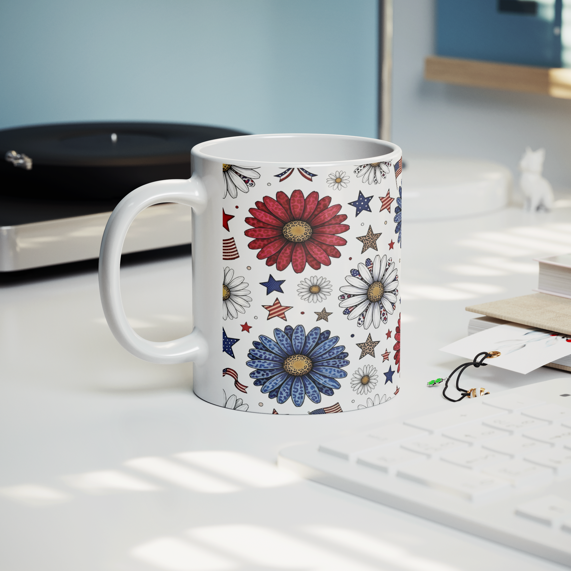 Daisy_and_flags_11oz_White_Mug_Lifestyle_Record_Player_Mockup.png_15743867