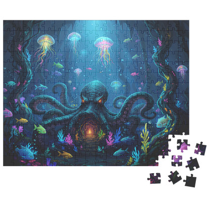 mystical octopus puzzle gift, relaxing ocean fantasy puzzle