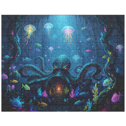 whimsical octopus jigsaw puzzle, abyssal fantasy jigsaw puzzle