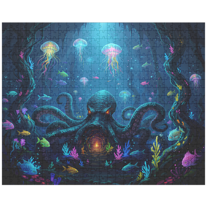 colorful reef and fish puzzle, ocean inspired fantasy jigsaw