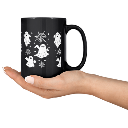 Oversized Halloween ghost mug for hot cocoa nights and autumn lattes.