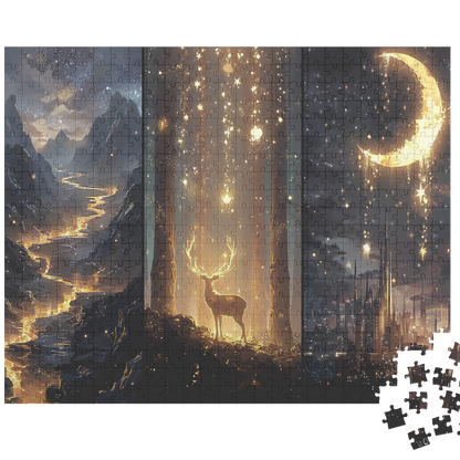 Magical Maasverse puzzle with Velaris, Lunathion, and Terrasen inspired fantasy artwork