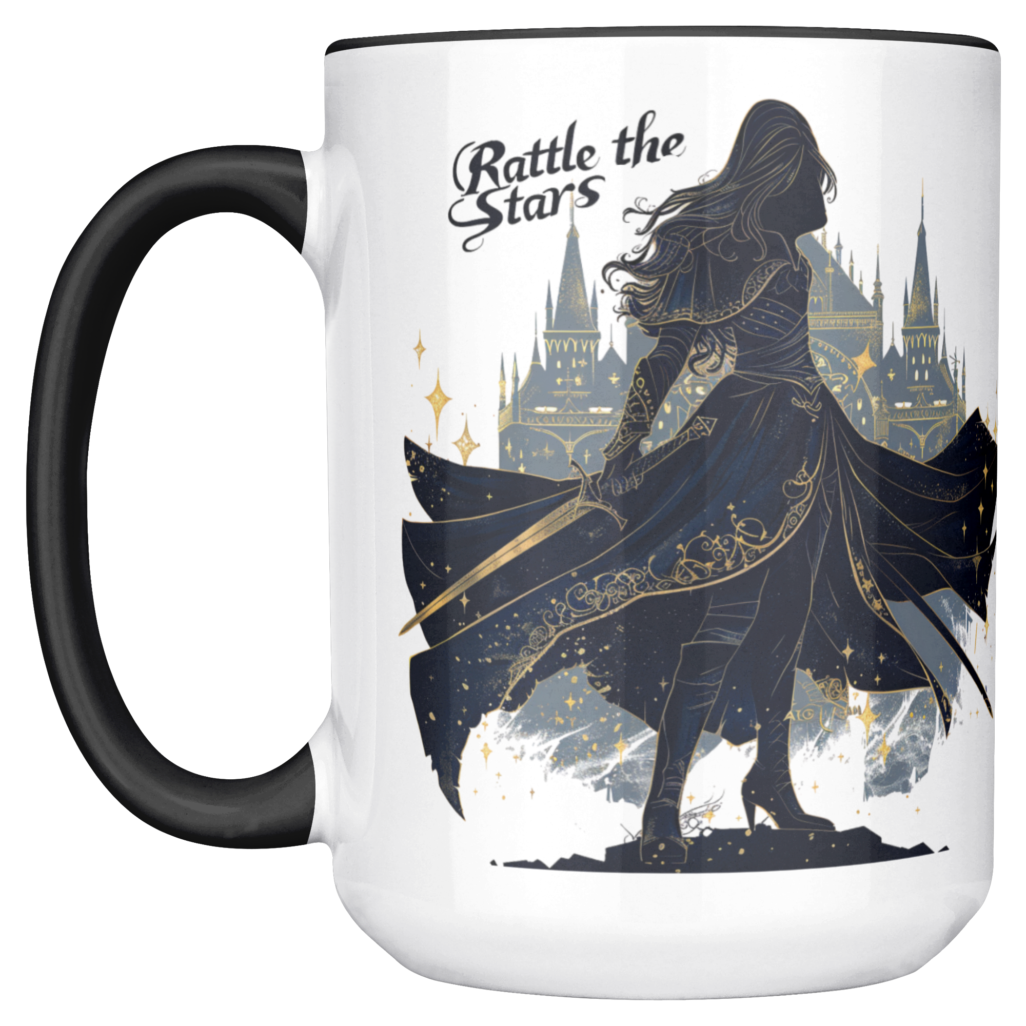 throne of glass rattle the stars mug, aelin galathynius coffee cup gift, fantasy reader mug under 30, empowering fantasy quote coffee cup