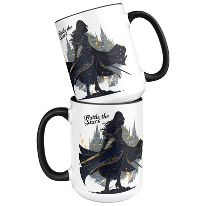 elegant fantasy castle illustration on mug, strong heroine coffee cup gift, romantasy aesthetic drinkware